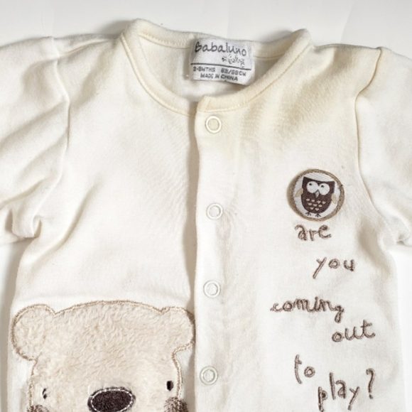 Babaluna Teddy Bear One-piece Sleeper with Hat - Picture 3 of 8
